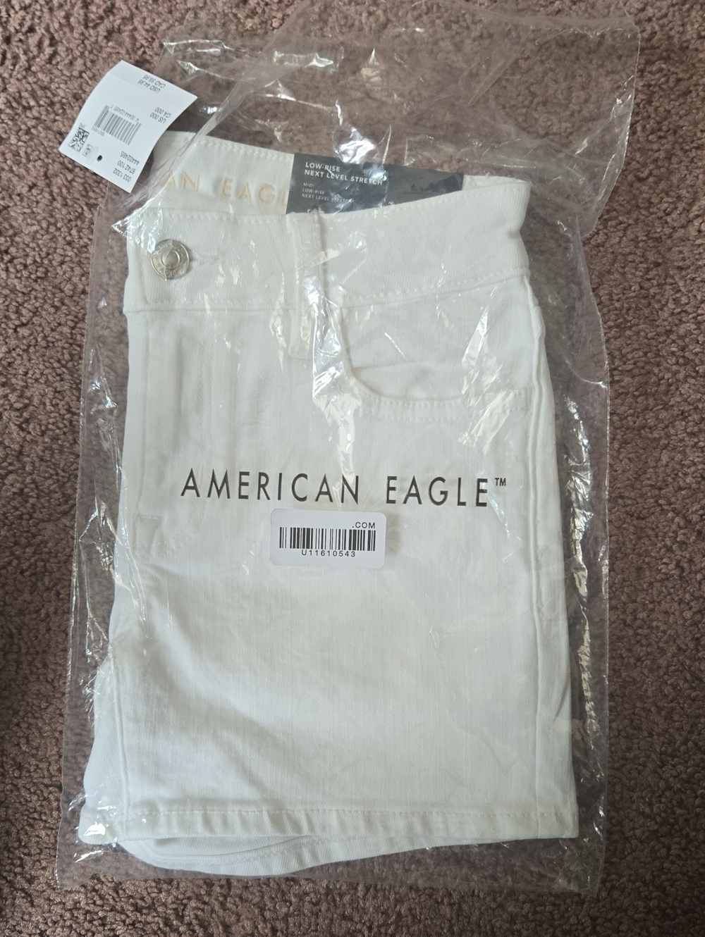 American Eagle Womens White Low Rise Next Level Stretch Shorts Triple 000